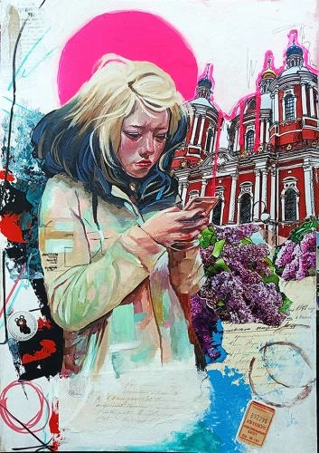 Картина Смешанная техника Воспоминание о сирени художника Пацук Илона
