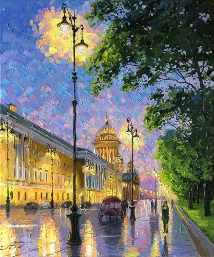 Картина Масло  Петербургские летние сумерки.  художника Болотов Александр