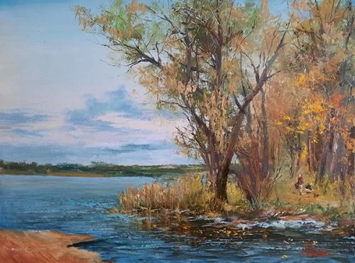 Картина Масло Залив на Усе художника Леднев Александр