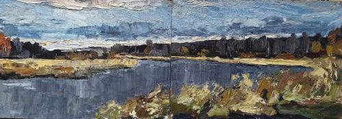 Картина Масло Диптих . «После дождя». Старая деревня Палкино  художника Шихов Андрей