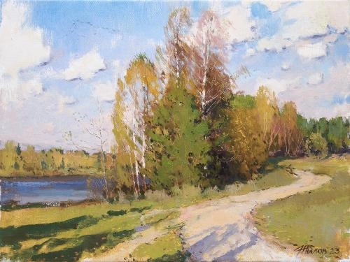 Картина Масло Уходящий птичий клин художника Жилов Андрей