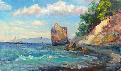 Картина Масло Каменный парус. Скала. Пленэр ZhNataly  художника Журавлёва Наталья