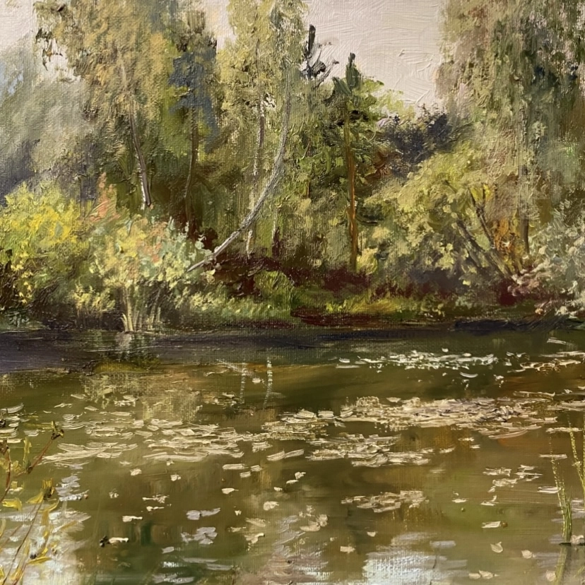 Картина Масло Барский пруд в д.Паткино. художника Тикунова Ольга