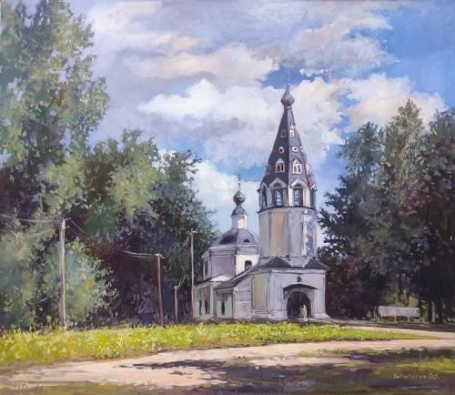 Картина Масло Успенский собор. Плёс. художника Оксана Сотникова