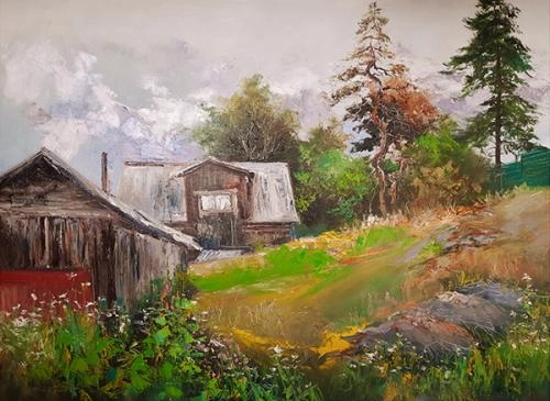 Картина Масло Улочка Сортавала художника Леднев Александр