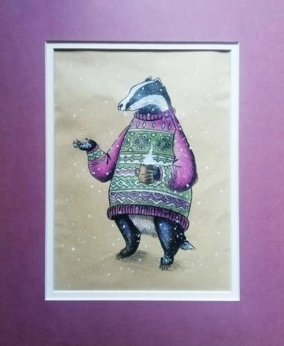 Картина Смешанная техника Серия "Новогодние гости" художника Шихов Андрей