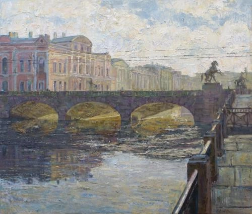 Картина Масло Аничков мост художника Семакова Лариса