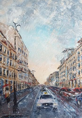 Картина Масло Санкт Петербурга. Невский проспект. художника Феоктистов Вячеслав