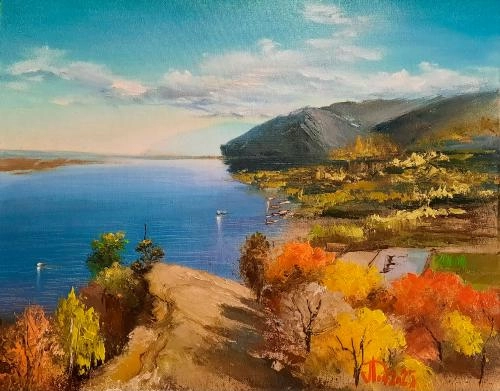 Картина Масло Осень в Жигулях художника Леднев Александр
