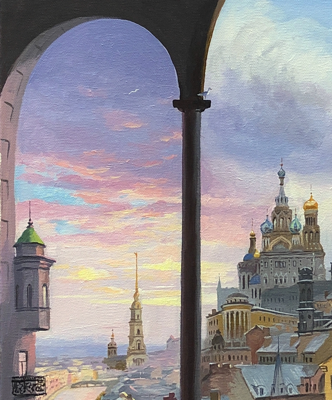 Картина Масло Петербургская фантазия. Утро, день и ночь. Шкатулка-Мариинка. художника Болотов Александр