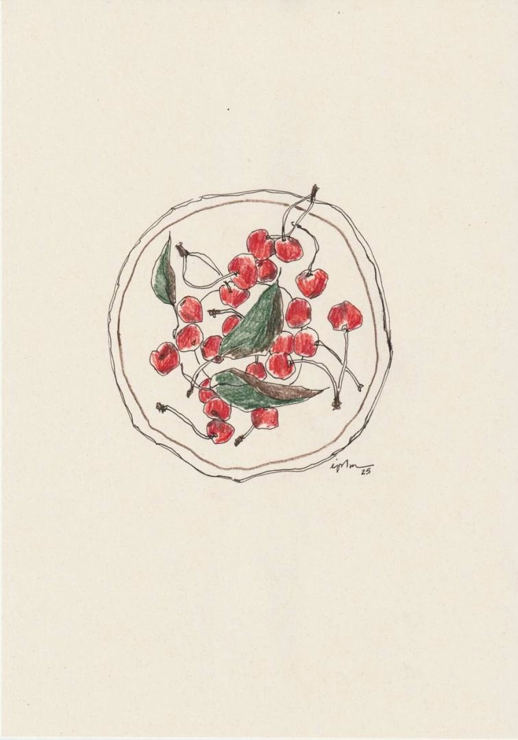 Картина Смешанная техника cerise художника Зарецкая Виктория (embrassé par la muse)
