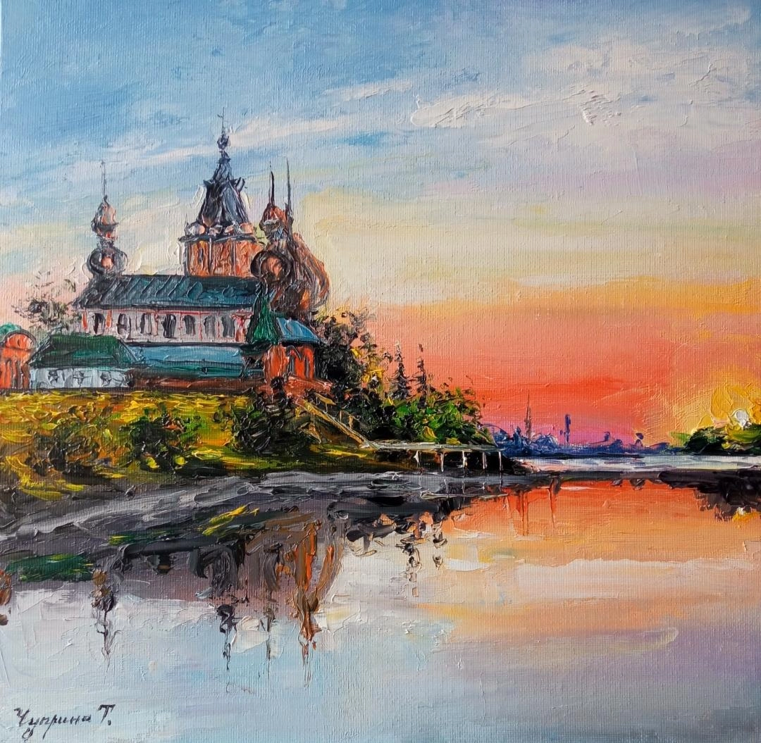 Картина Масло Староладожский Никольский монастырь художника Чуприна Татьяна