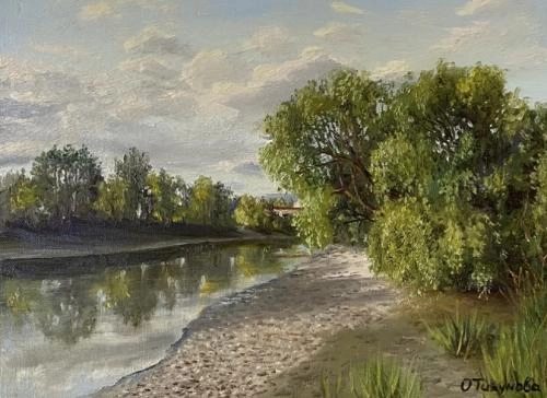 Картина Масло р.Осетр в Зарайске художника Тикунова Ольга