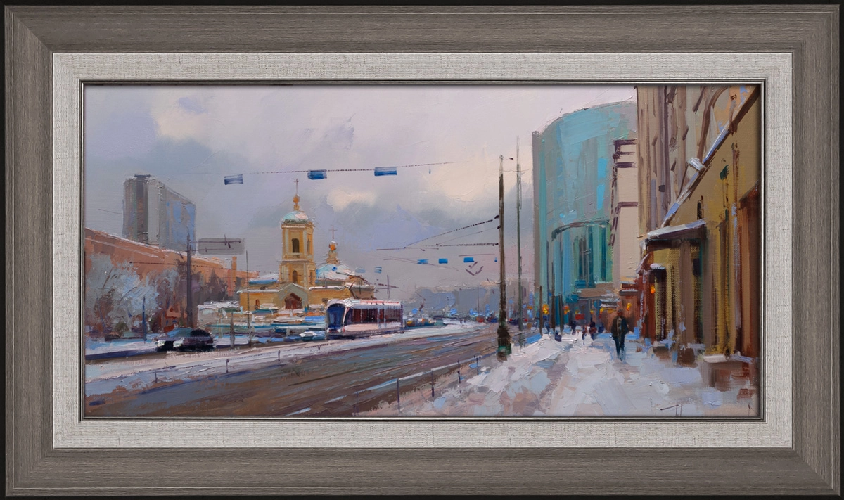 Картина Масло Февральские будни. Преображенская площадь. художника Шалаев Алексей