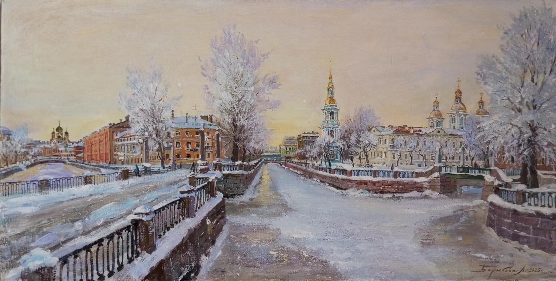 Картина Масло Семимостье. Зима художника Бирюкова Людмила