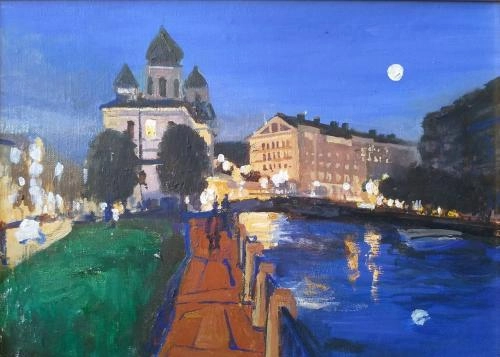 Картина  Ночь в Коломне художника Жуков Фёдор Иванович