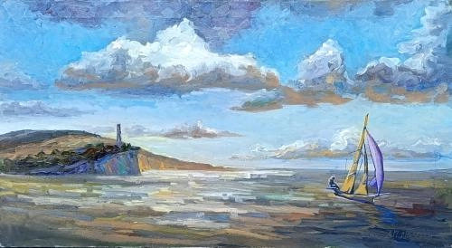 Картина  Маяк и парус. Осень на море. Пленэр с доработкой ZhNataly художника Журавлёва Наталья