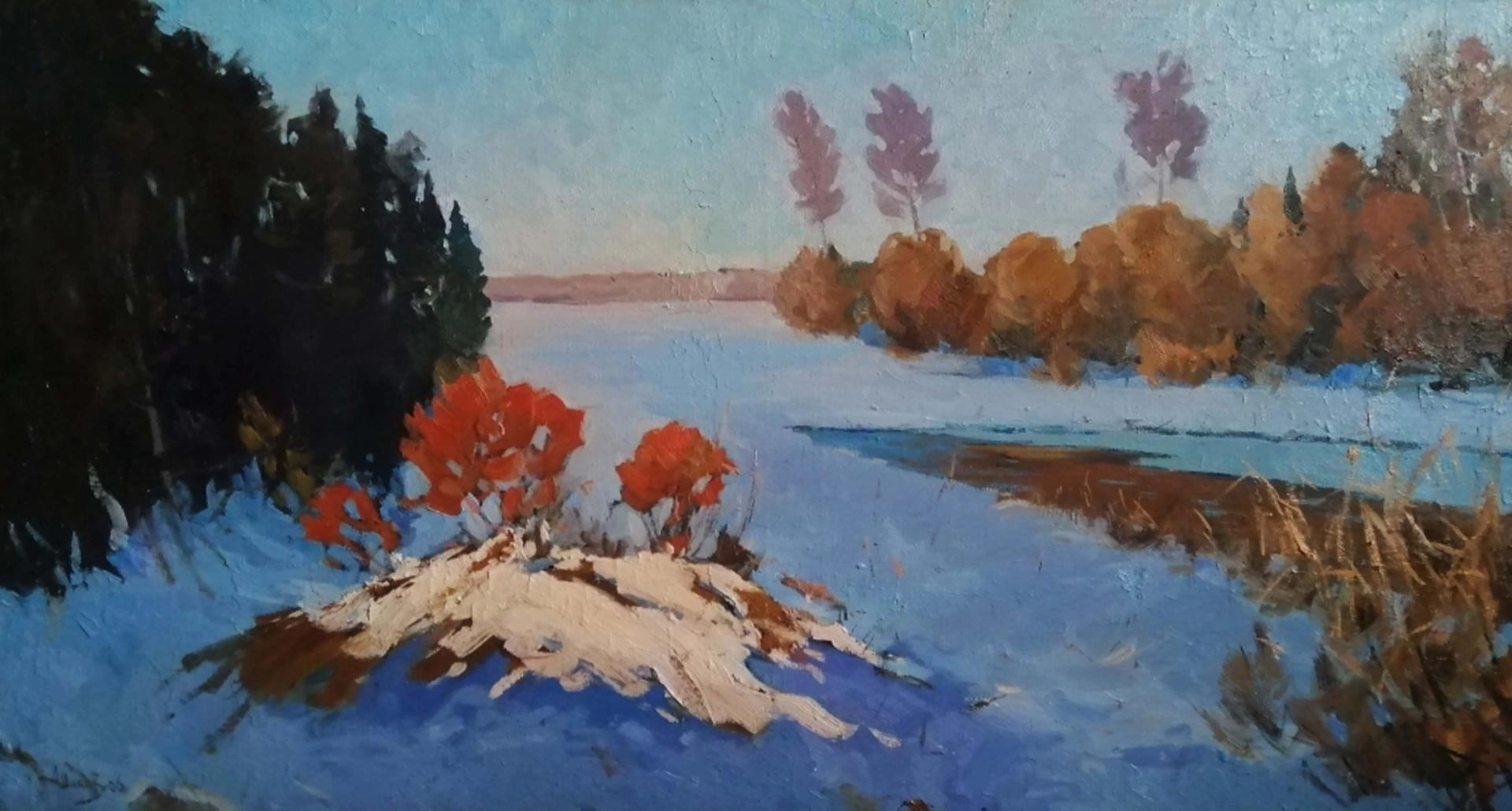 Картина Масло Вечерний луч художника Шихов Андрей