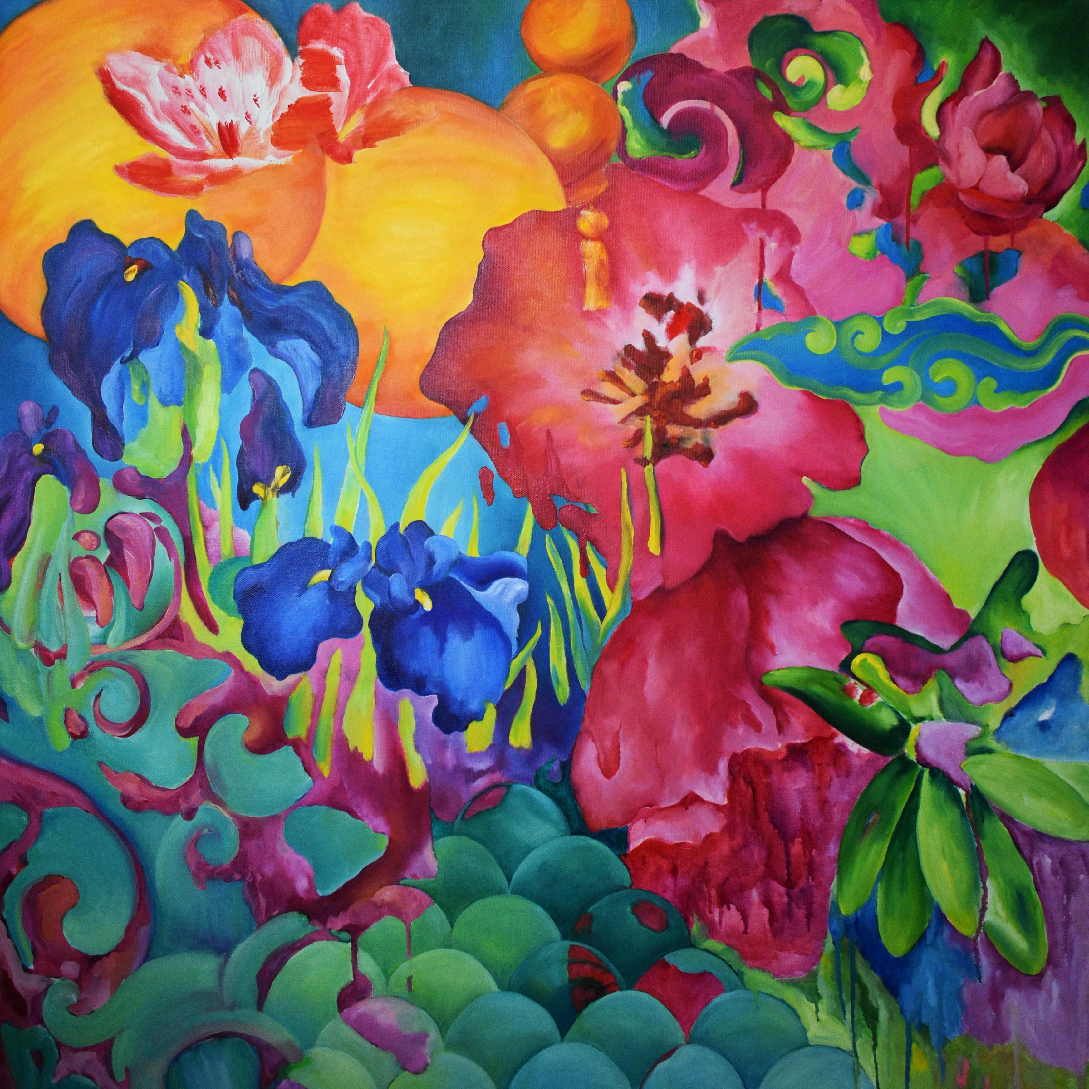 Картина Масло САД   110*110 cm художника Марина  Венедиктова