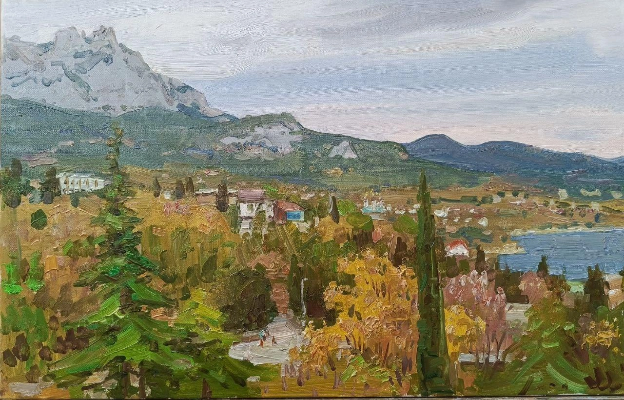 Картина Масло  Крым. Вид с Алурки на Ай-Петри художника Ольхов Владимир Николаевич 