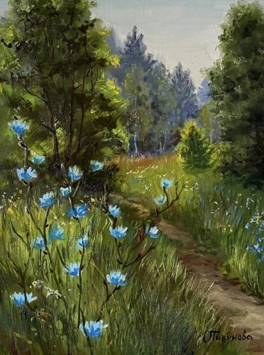 Картина Масло Летний пейзаж художника Тикунова Ольга