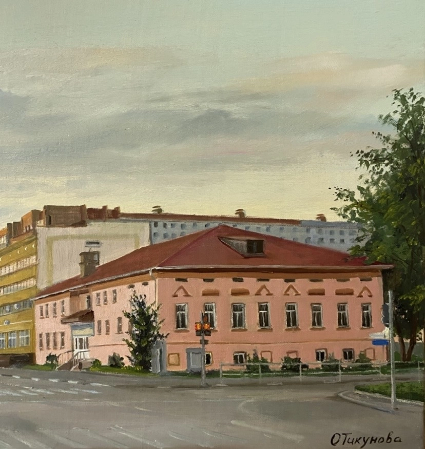 Картина Масло г.Озеры, вечер. художника Тикунова Ольга