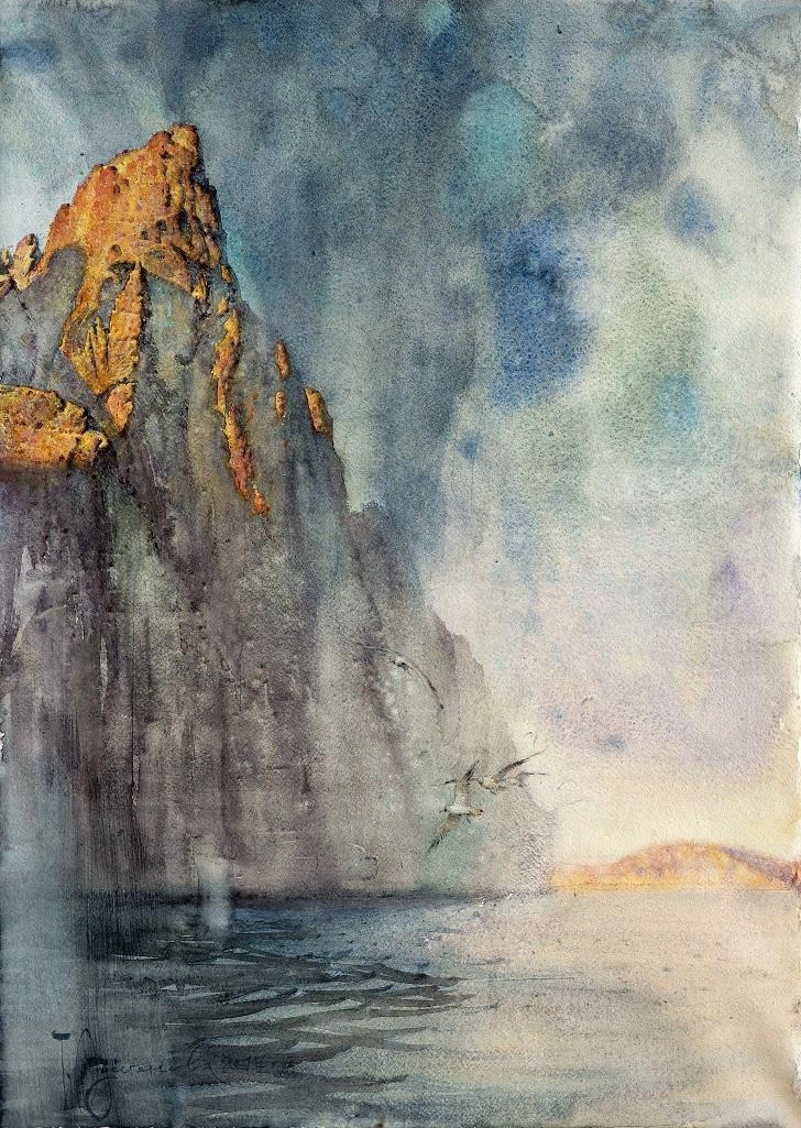 Картина Акварель скала в Крыму художника Лусегенова Татьяна Ованесовна