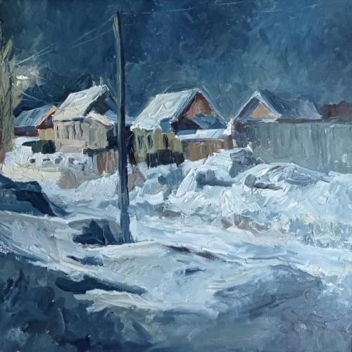 Картина Масло Ночная Слобода художника Максим  Калашников
