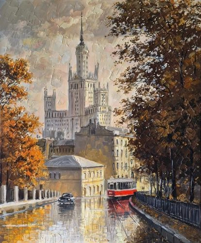 Картина Масло Старая Москва. Яузский бульвар.  художника Болотов Александр