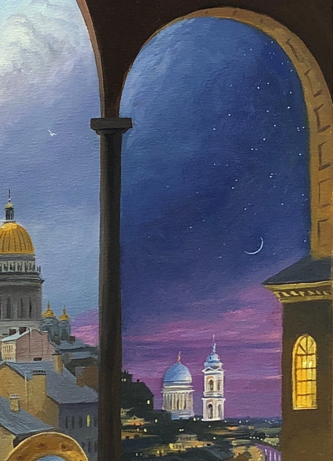 Картина Масло Петербургская фантазия. Утро, день и ночь. Шкатулка-Мариинка. художника Болотов Александр