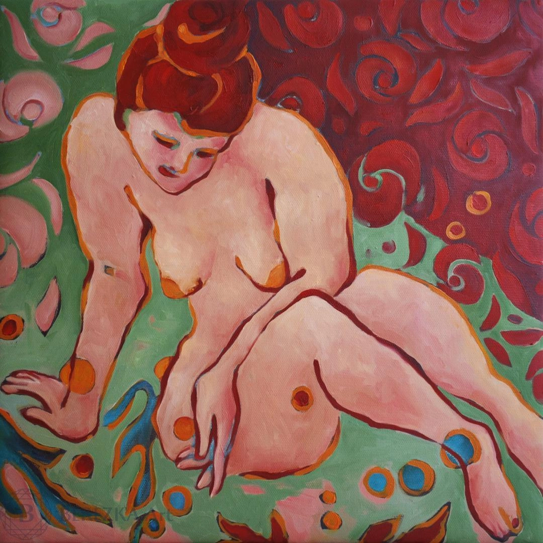 Картина Масло ЖЕНЩИНА САЖАЮЩАЯ ЦВЕТЫ художника Марина  Венедиктова