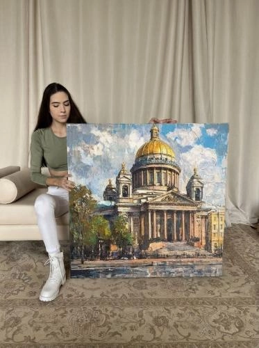 Картина Масло Иссакиевский собор художника Дувакина Евгения