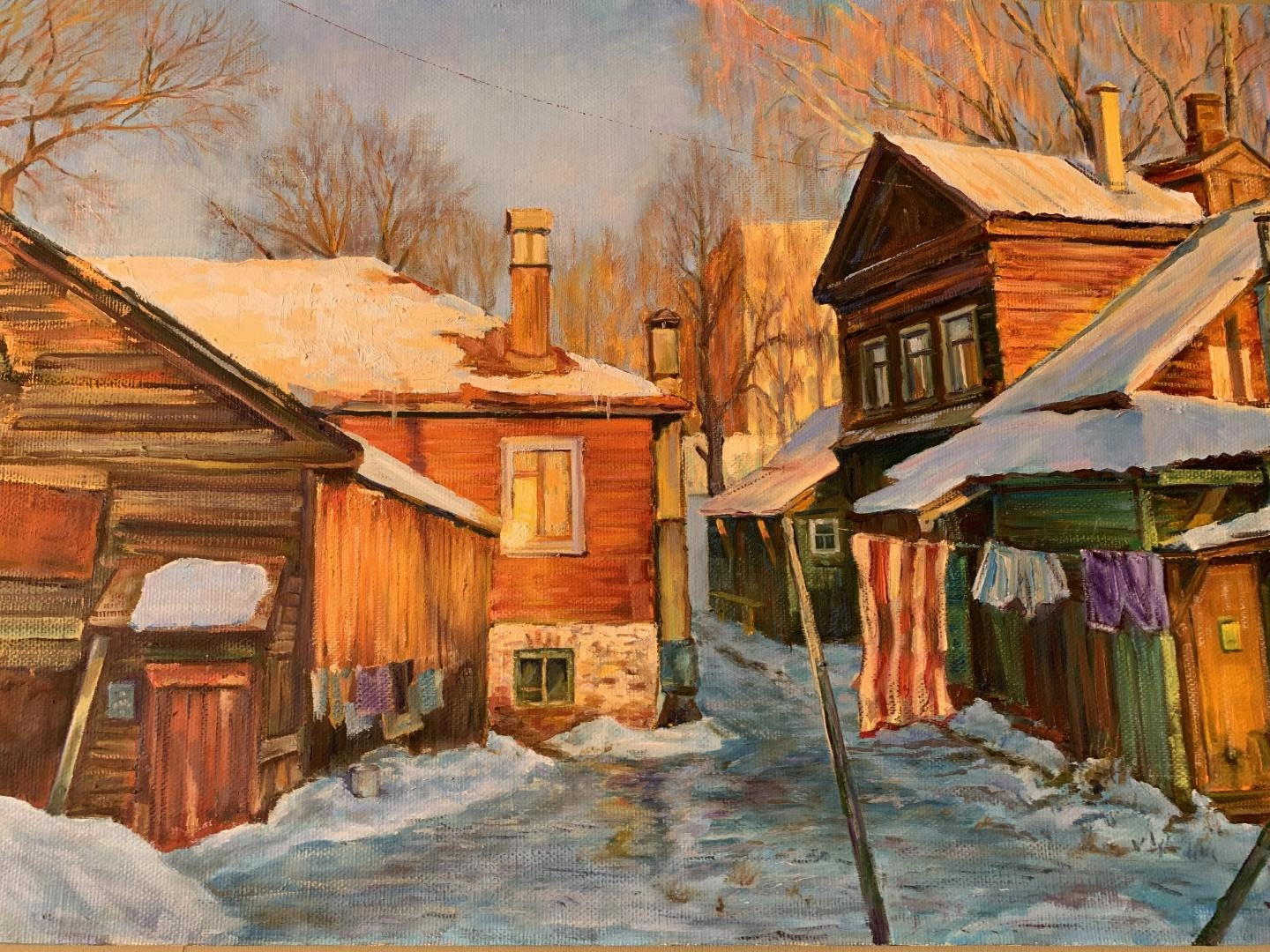 Картина Масло Солнечный день в марте художника Логинов Сергей 