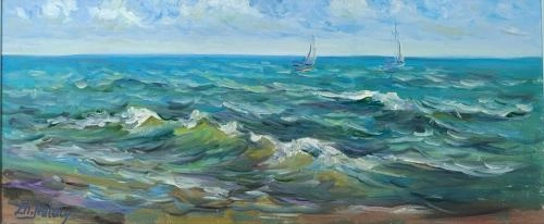 Картина Масло Моряк задул. Чёрное море. Пленэр ZhNataly художника Журавлёва Наталья