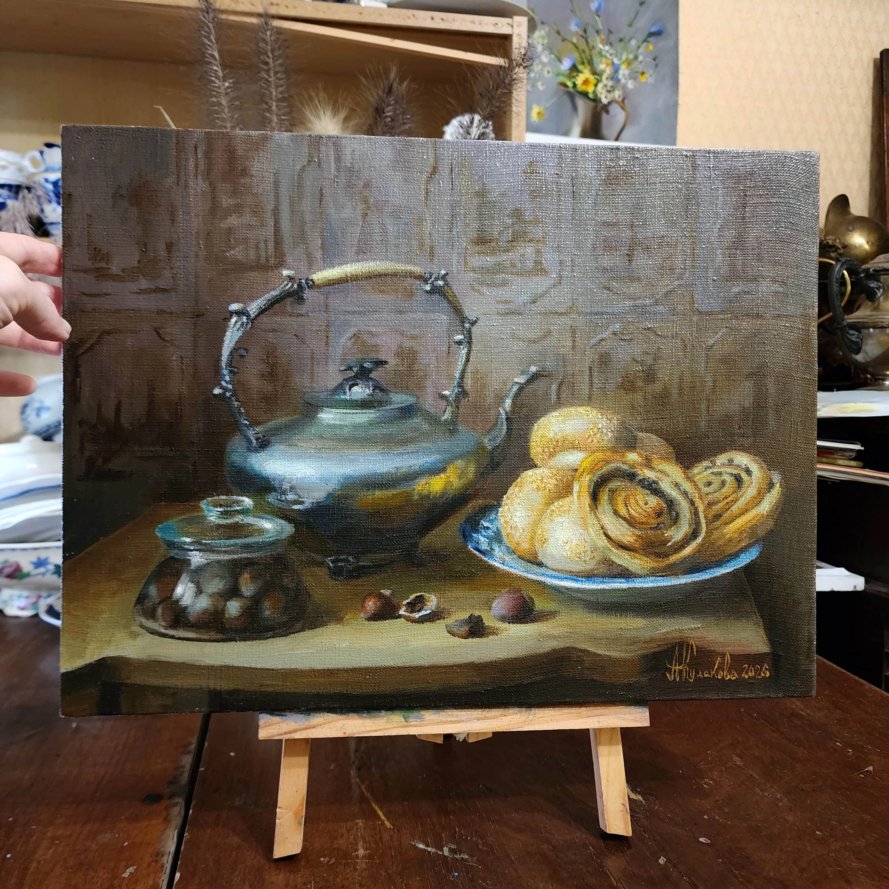 Картина Масло Булочки к чаю художника Кулакова Александра