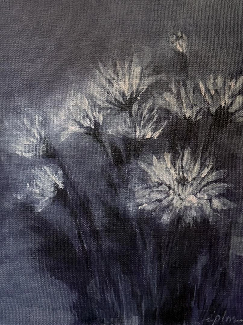 Картина Акрил chrysanthèmes художника Зарецкая Виктория (embrassé par la muse)