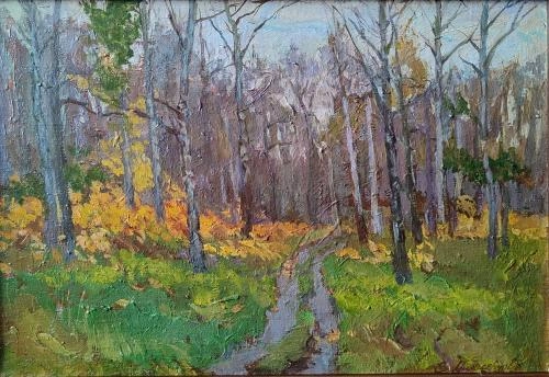 Картина Масло Осенний парк художника Милосердова Елена