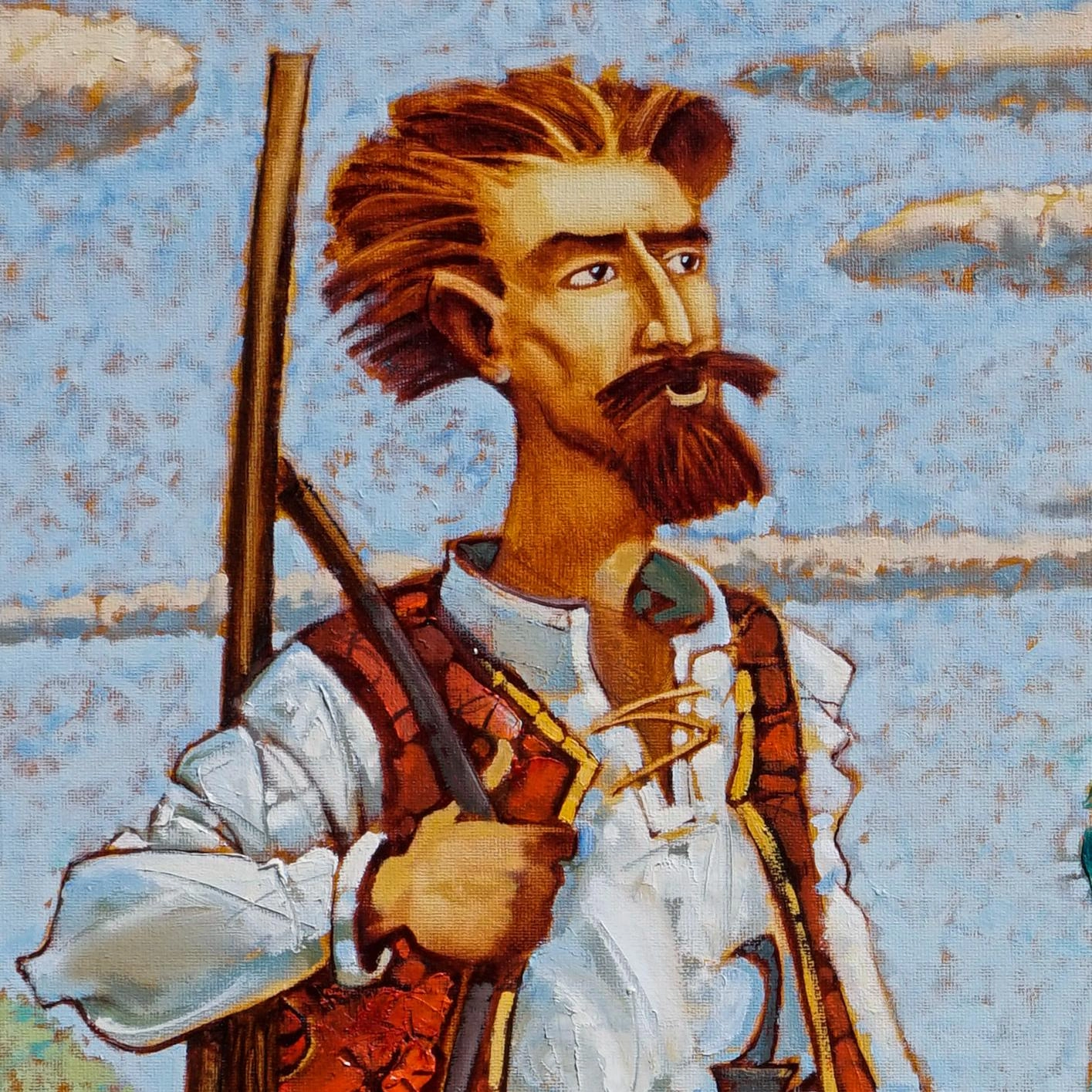Картина Масло Мечтательный охотник художника Канский Константин
