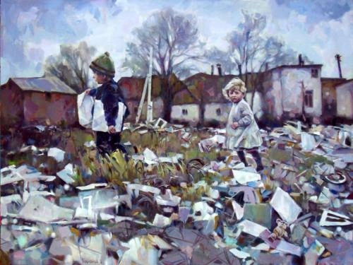 Картина Масло Под тяжёлым Сербским небом художника Таранов Вячеслав