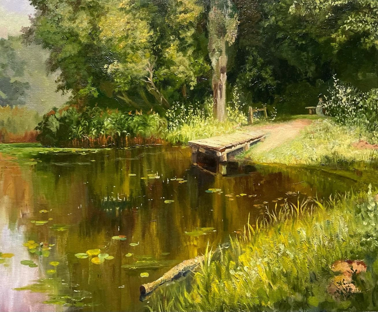 Картина Масло Заросший пруд (Паленов копия) художника Кожина Евгения