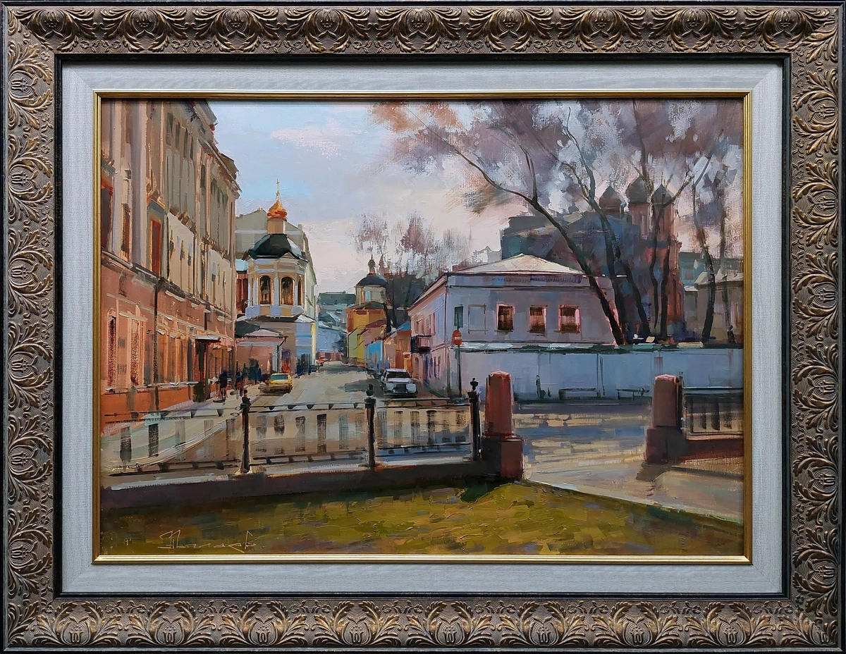 Картина Масло На Петровке у Трубы. Крапивенский переулок художника Шалаев Алексей