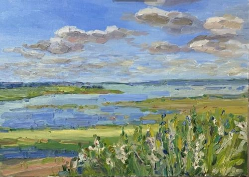 Картина Масло Вид из имения Михайловское на реку Сороть художника Грабова Ирина
