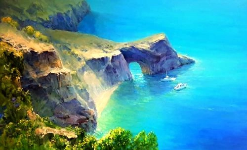Картина Масло ВЕСНА В КРЫМУ.ГРОТ ДИАНЫ художника Хон Андрей