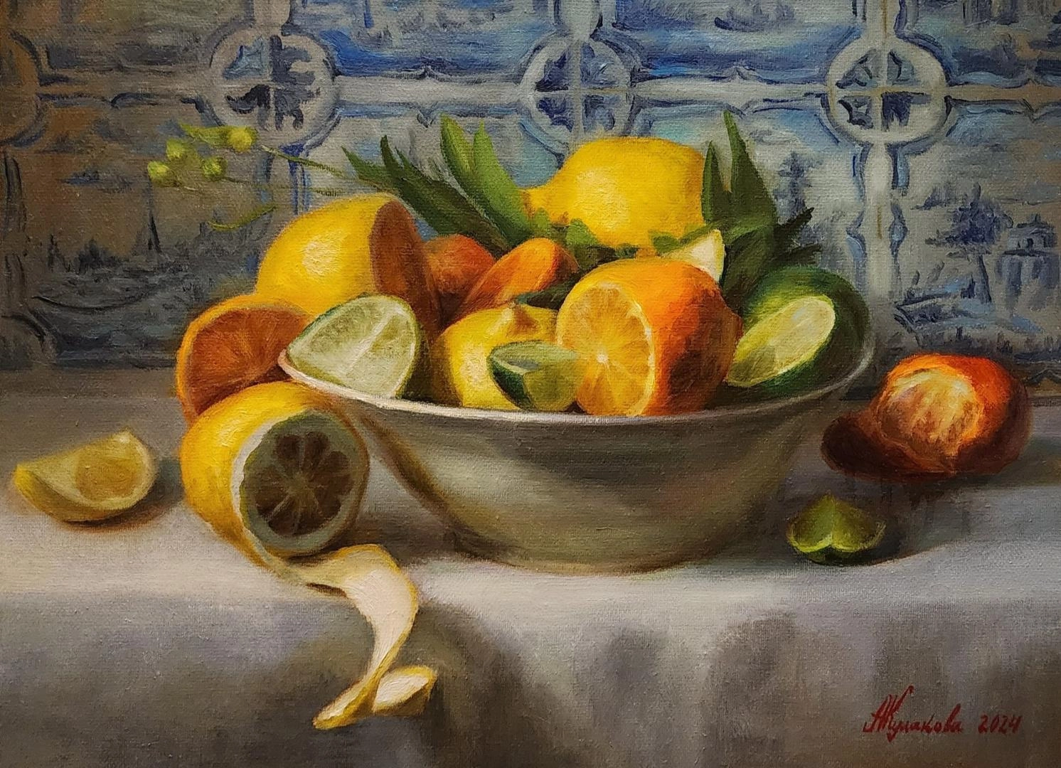 Картина Масло Натюрморт с лимонами  художника Кулакова Александра