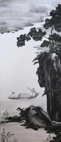 Картина Смешанная техника Рыбаки художника ирина молодцова
