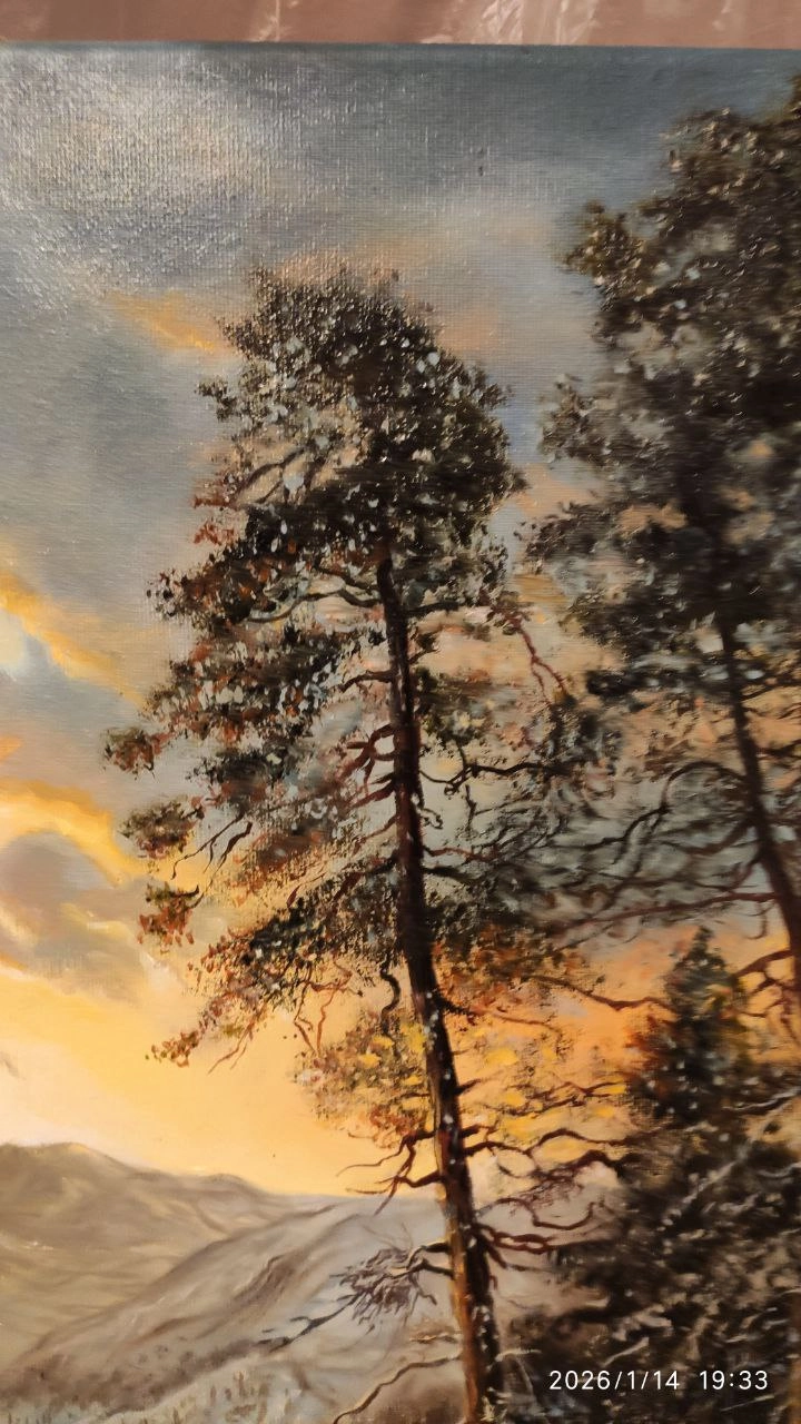 Картина Масло Зимний рассвет  художника Басова Вера