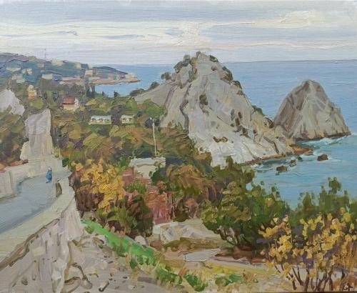 Картина Масло Крым. Симеиз. Вид на Диву и Панеа, в ноябре художника Ольхов Владимир Николаевич 