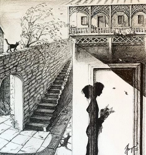 Картина Смешанная техника Тайное свидание. Ветренный день. художника Inessa Gogia