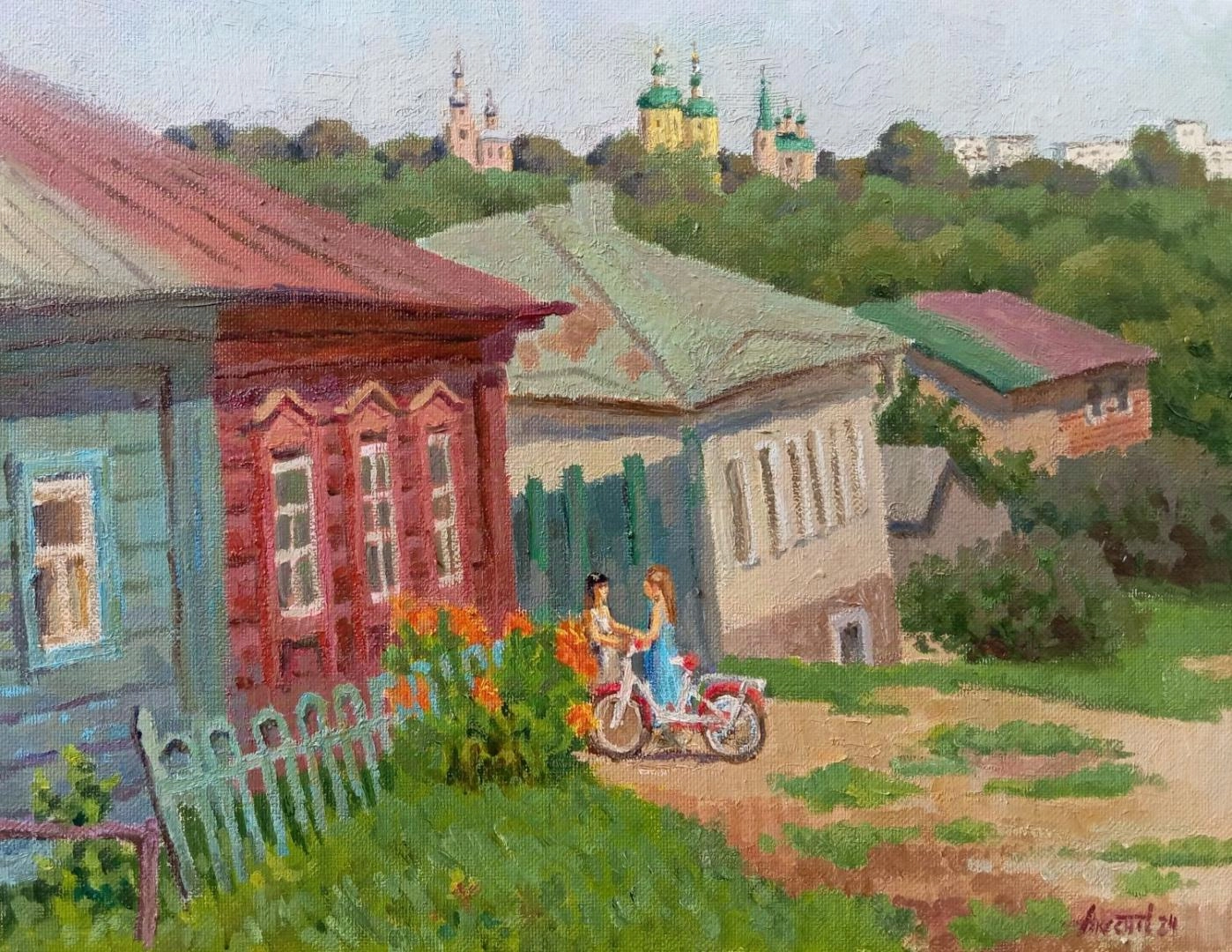 Картина Масло Серпуховская улочка художника Максим Александрович Аксенов