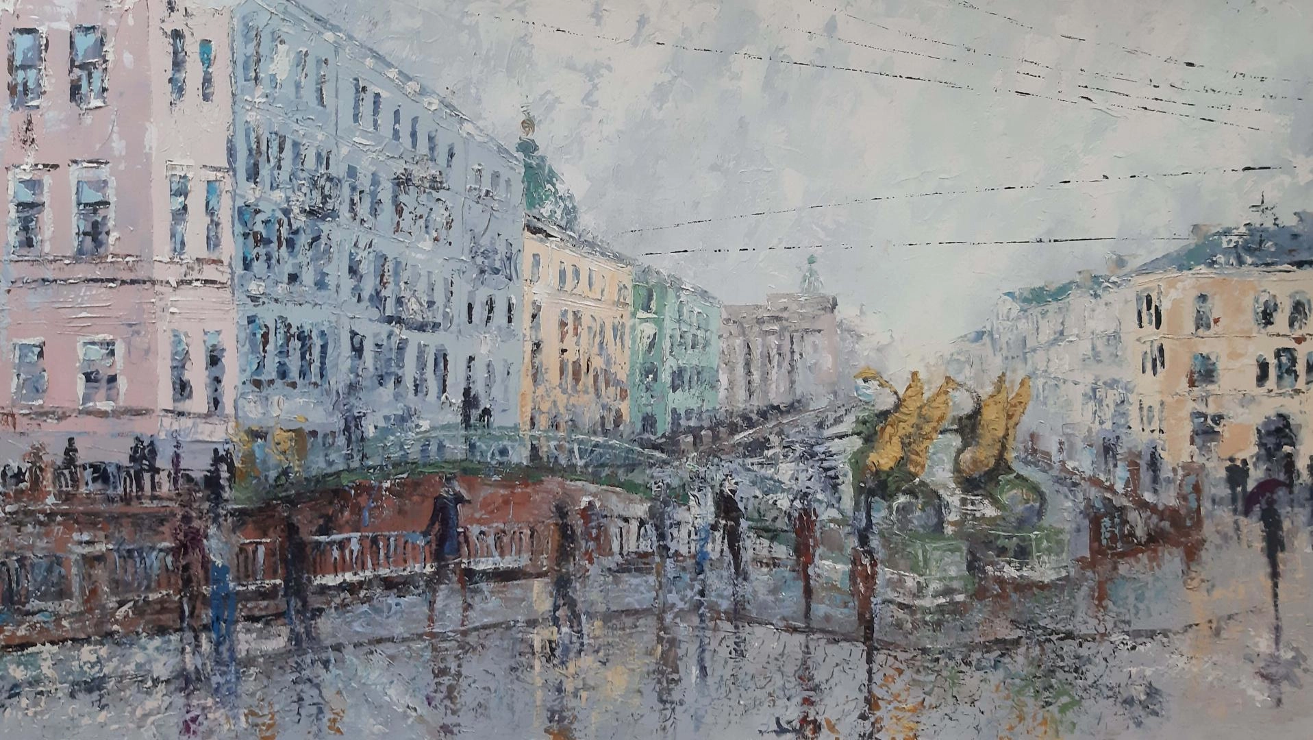 Картина Масло Мосты Петербурга. Грифоны. художника Феоктистов Вячеслав